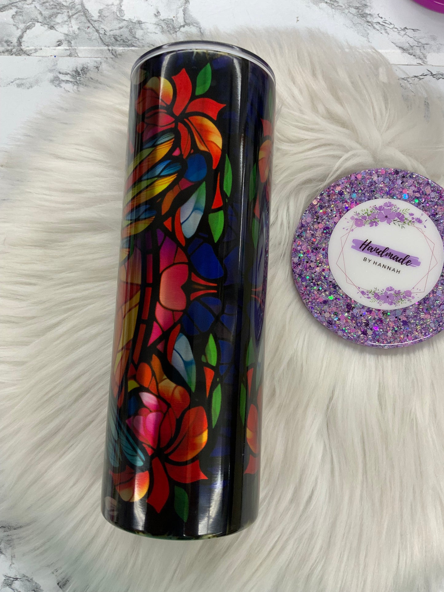 Hummingbird Stained Glass Sublimated 20oz Tumbler