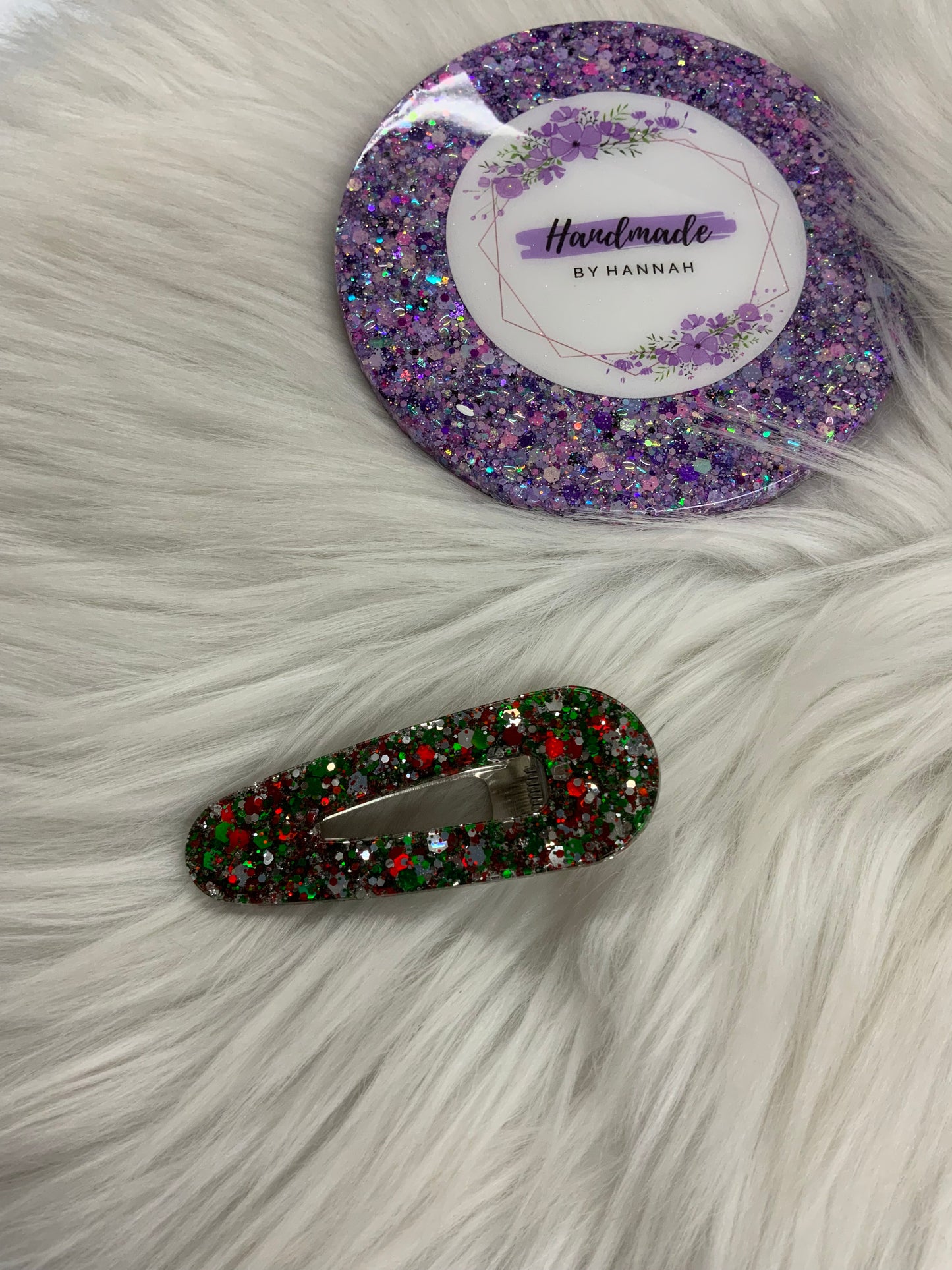 Red, Green & Silver Hair Clip