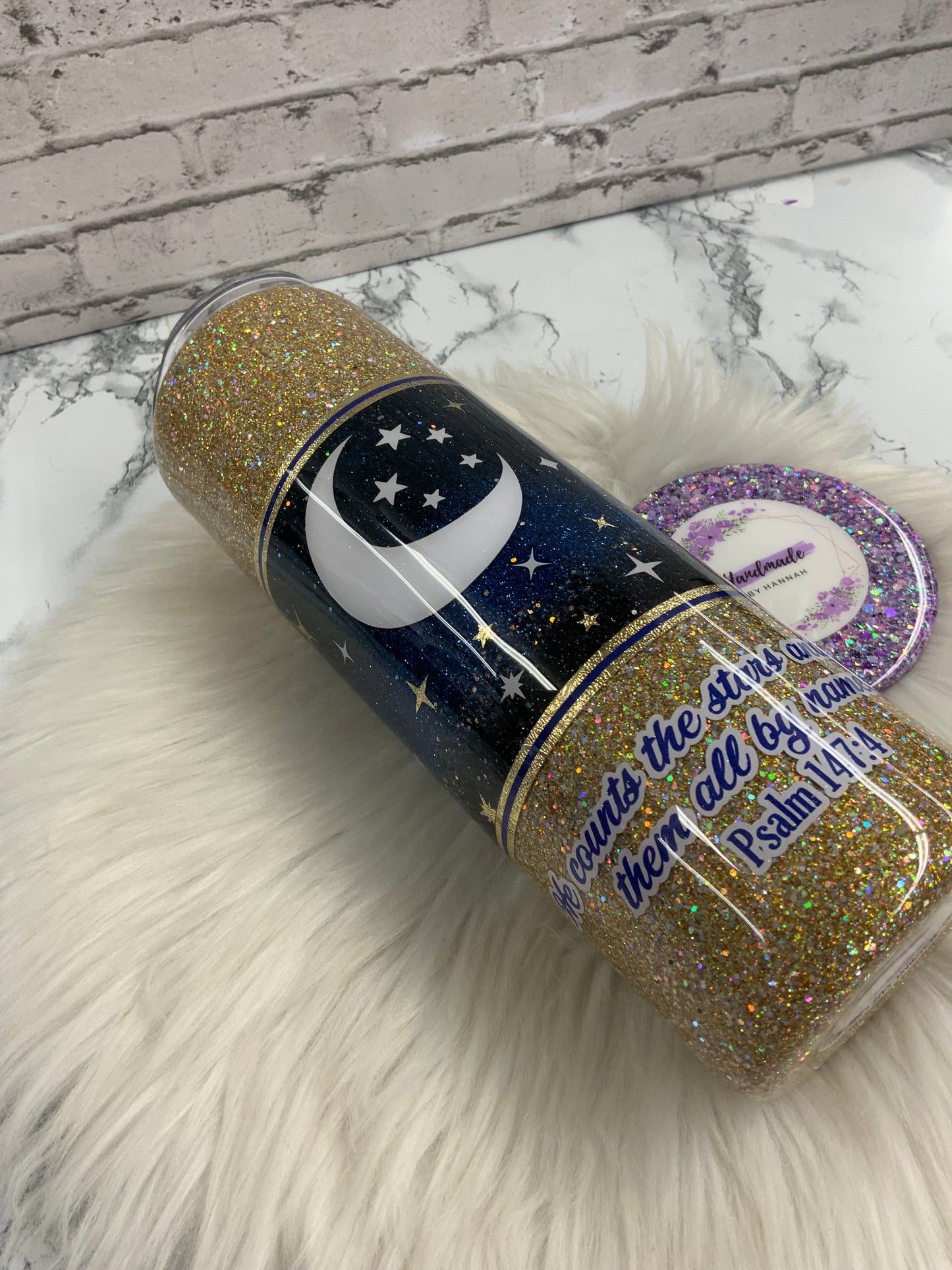 30oz Tumbler- Moon & Stars Psalm 147:4