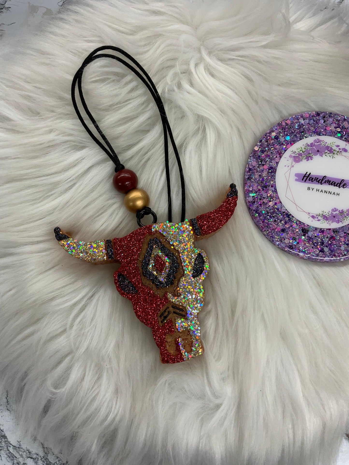 Bull Skull Car Freshie | Scent: Leather & Lace