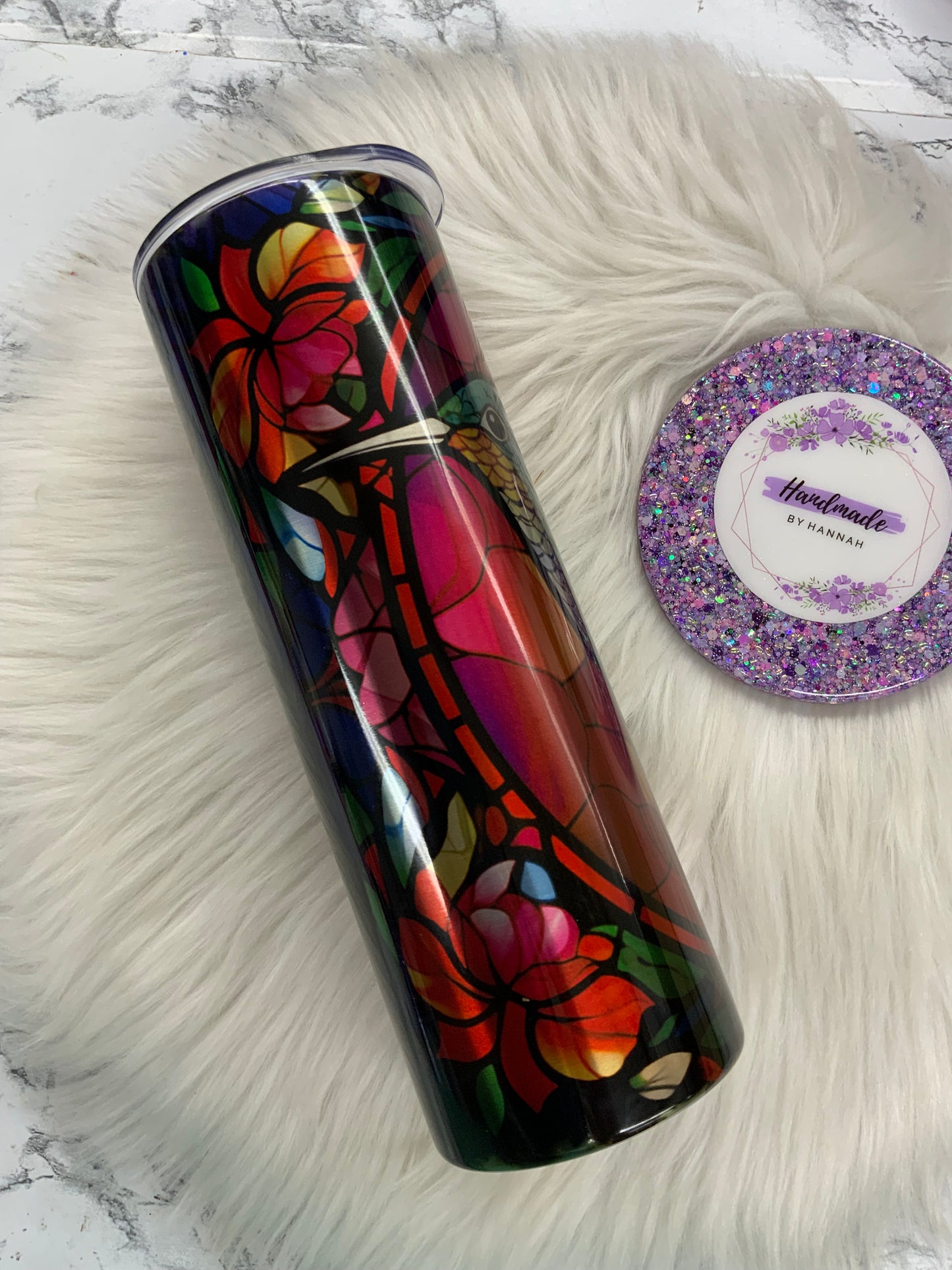 Hummingbird Stained Glass Sublimated 20oz Tumbler