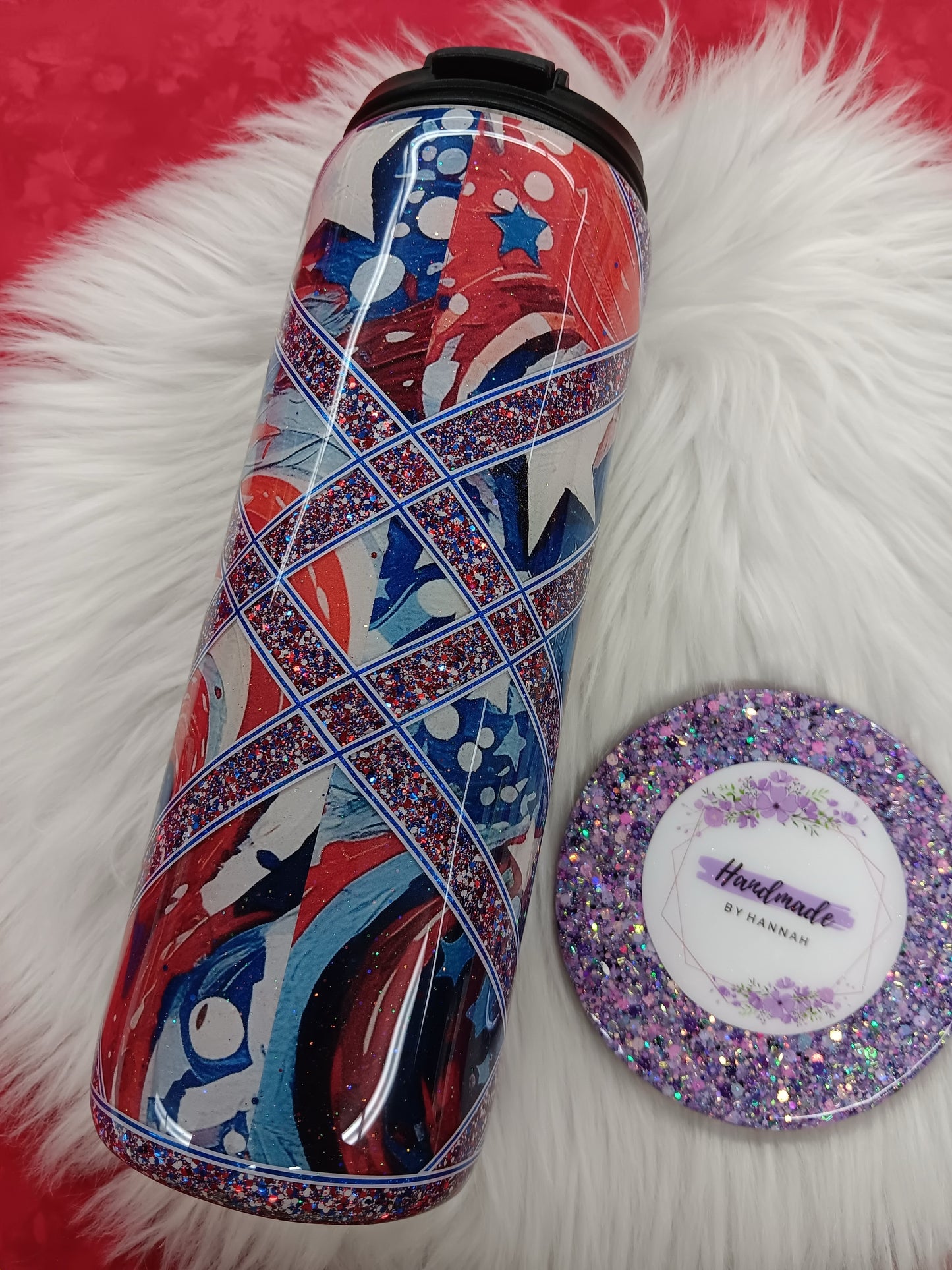 Red, White & Blue 18oz Dual Flip Tumbler