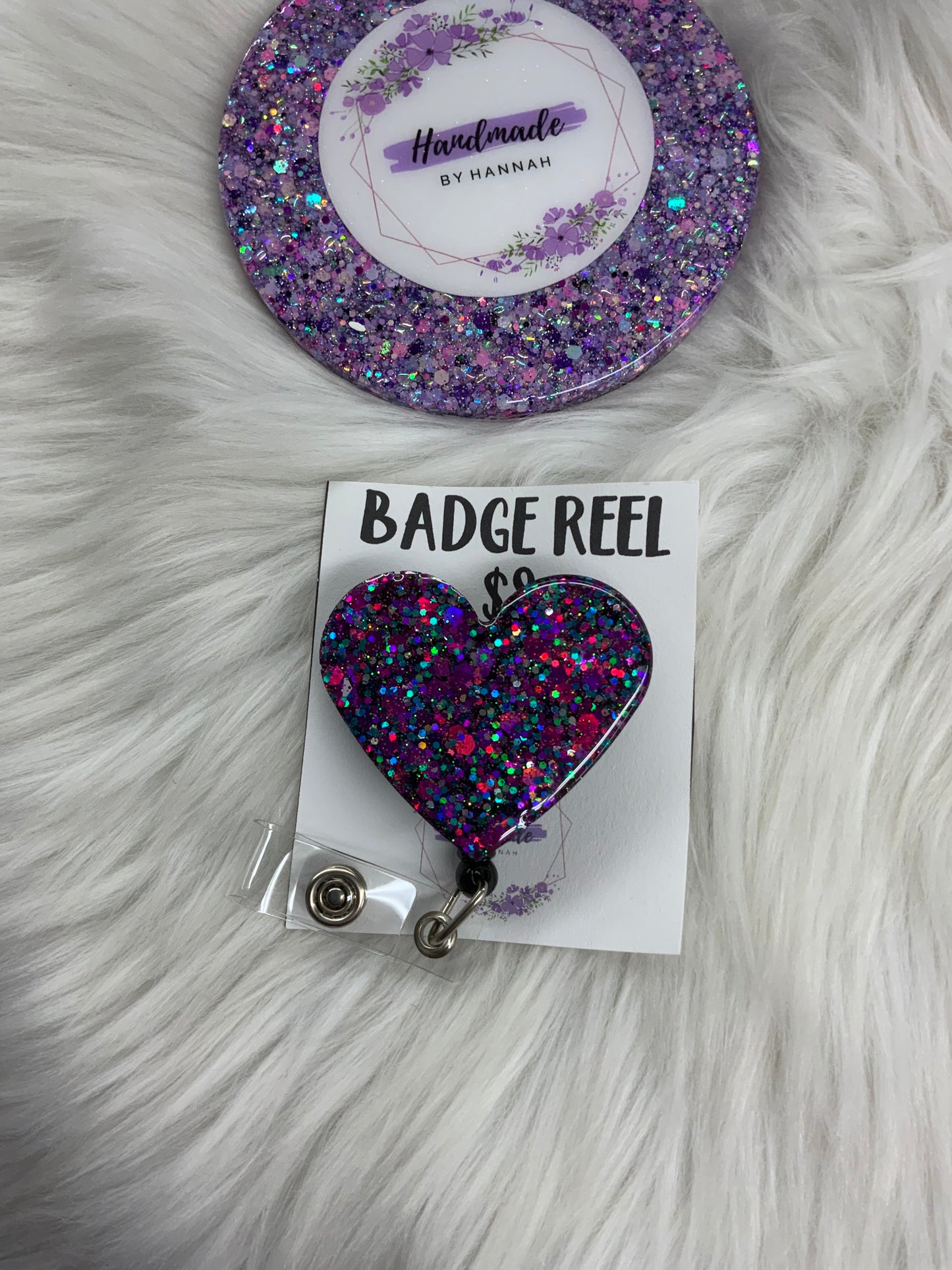 Multicolor Heart Badge Reel