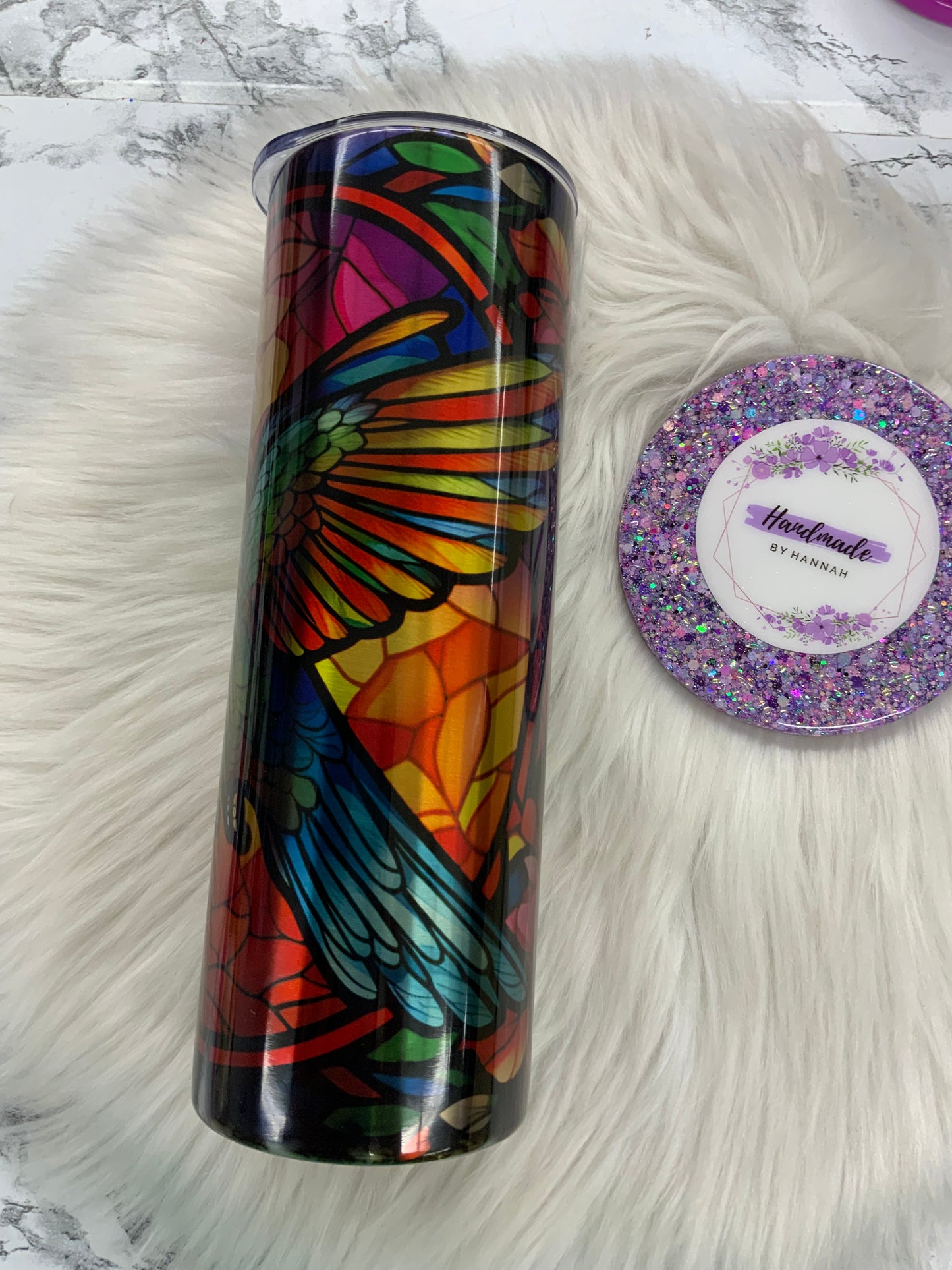Hummingbird Stained Glass Sublimated 20oz Tumbler