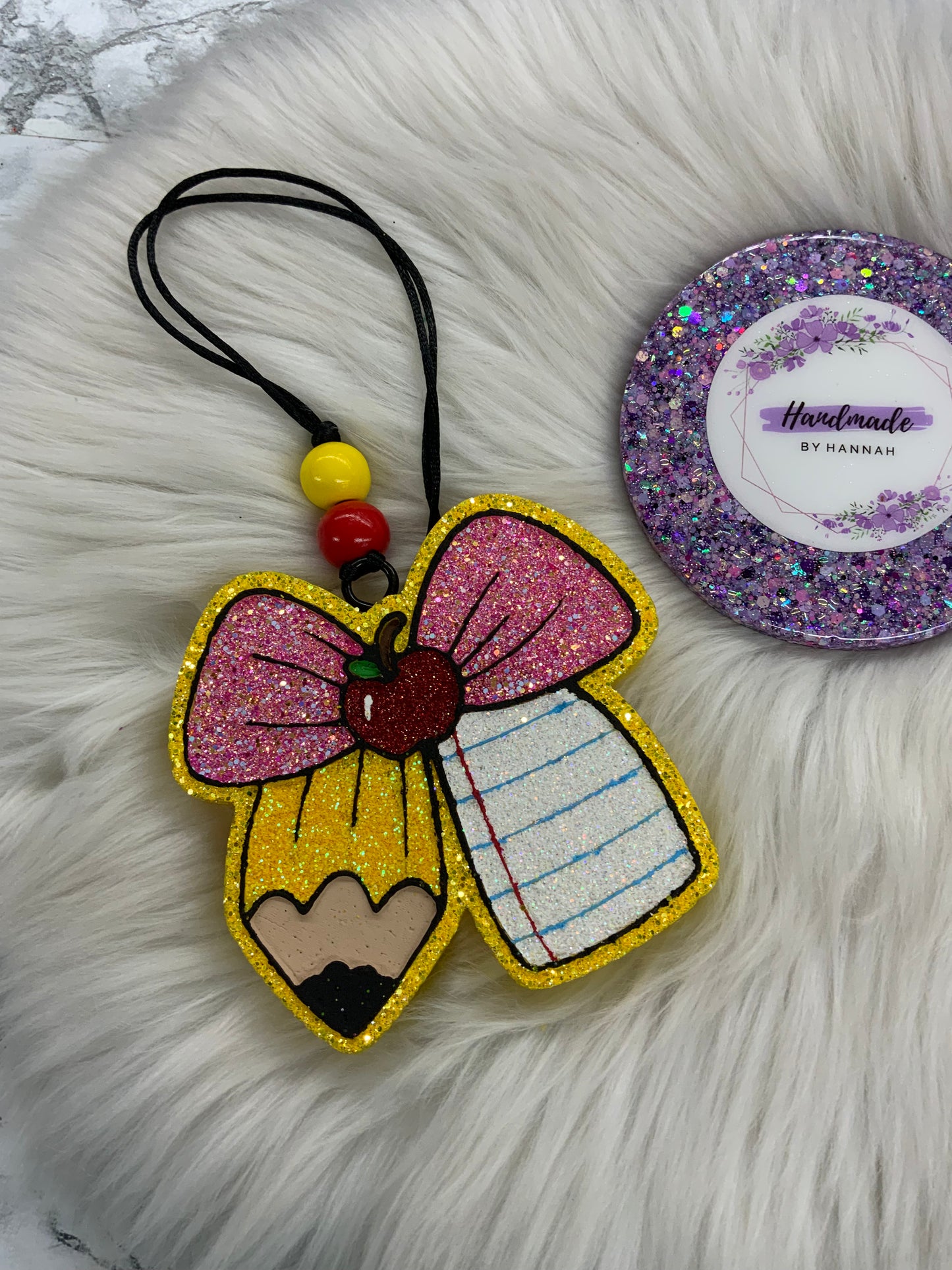 Teacher Bow Car Freshie | Scent: Cookie Butter Latte