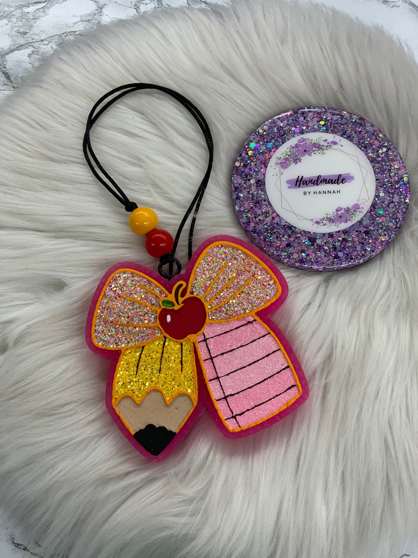 Teacher Bow Car Freshie | Scent: Jamaican Me Crazy