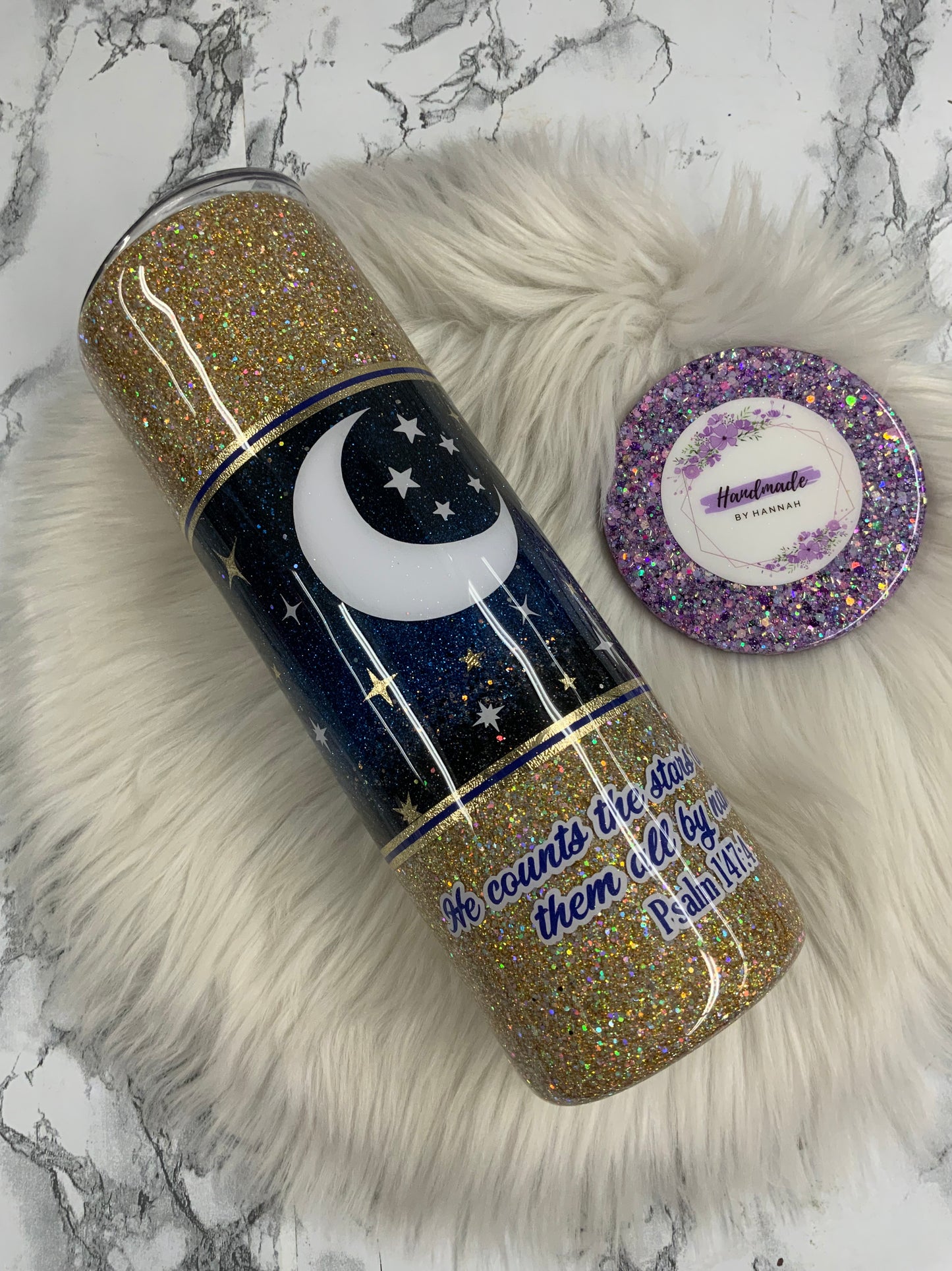 30oz Tumbler- Moon & Stars Psalm 147:4