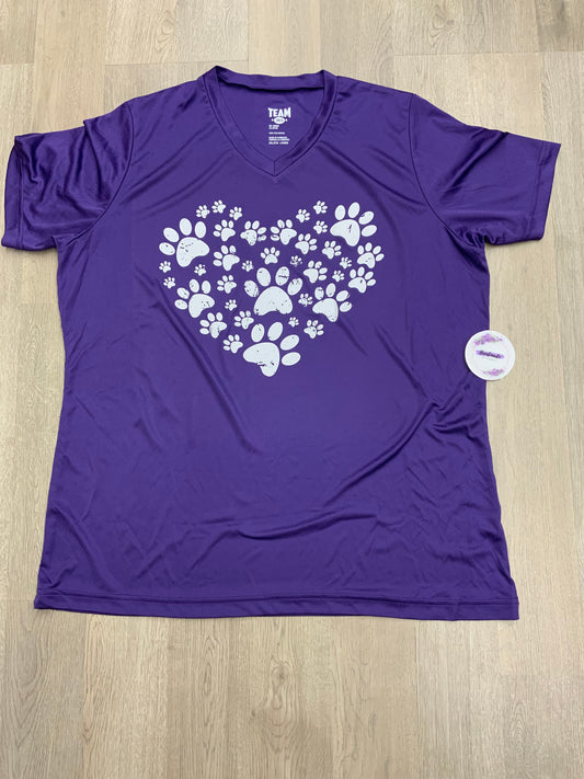 Women’s 2XL Polyester-Paw Heart (Purple-Women’s Fit)