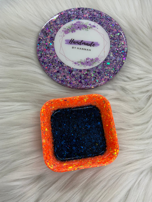 Orange & Navy Square Trinket Dish