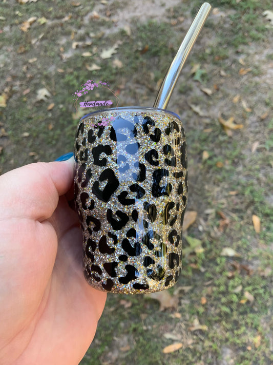 3 oz Leopard Print Shot Glass Tumbler