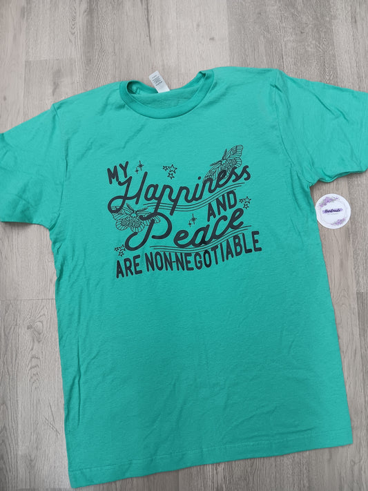 Adult Medium-My Happiness & Peace Are Non-negotiable (Mint Color- Unisex Fit)