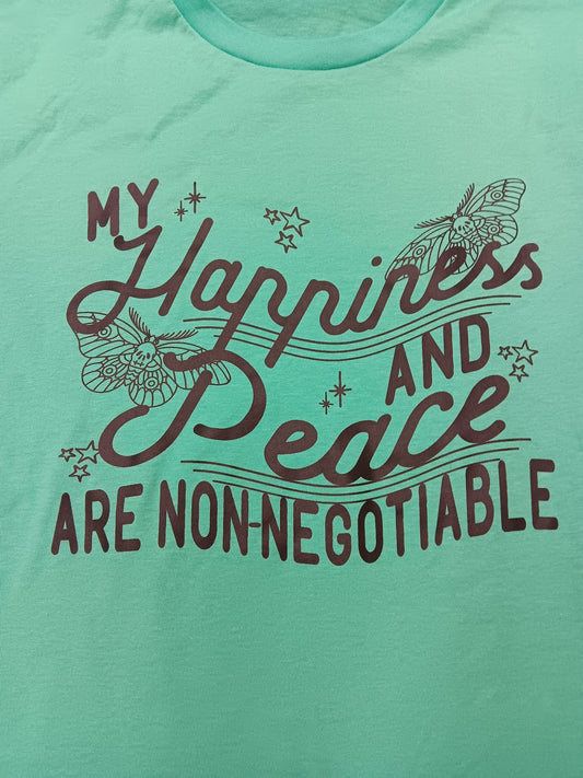 Adult Medium-My Happiness & Peace Are Non-negotiable (Mint Color- Unisex Fit)