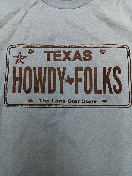 Adult XL-Howdy Folks (Slate Blue-Unisex Fit)