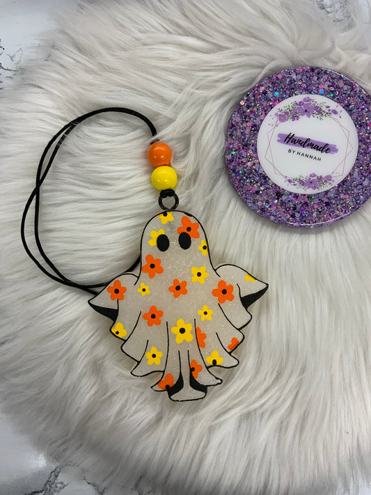 Flower Ghost Car Freshie | Scent: Jack My Lantern