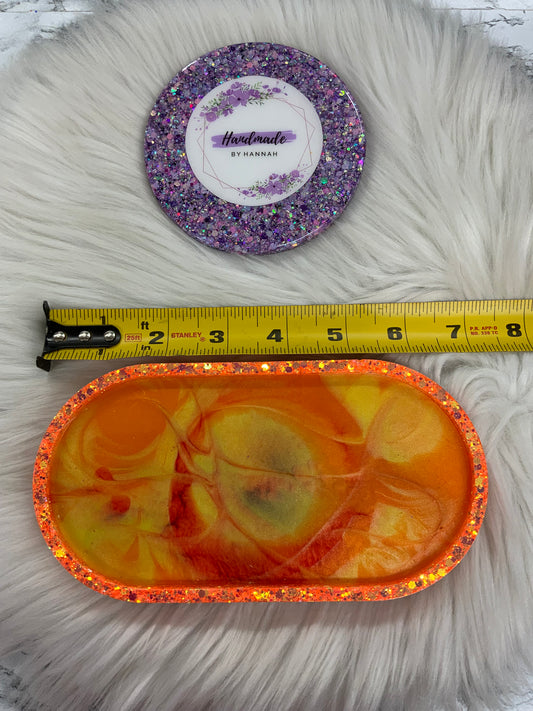 Orange & Navy Trinket Tray