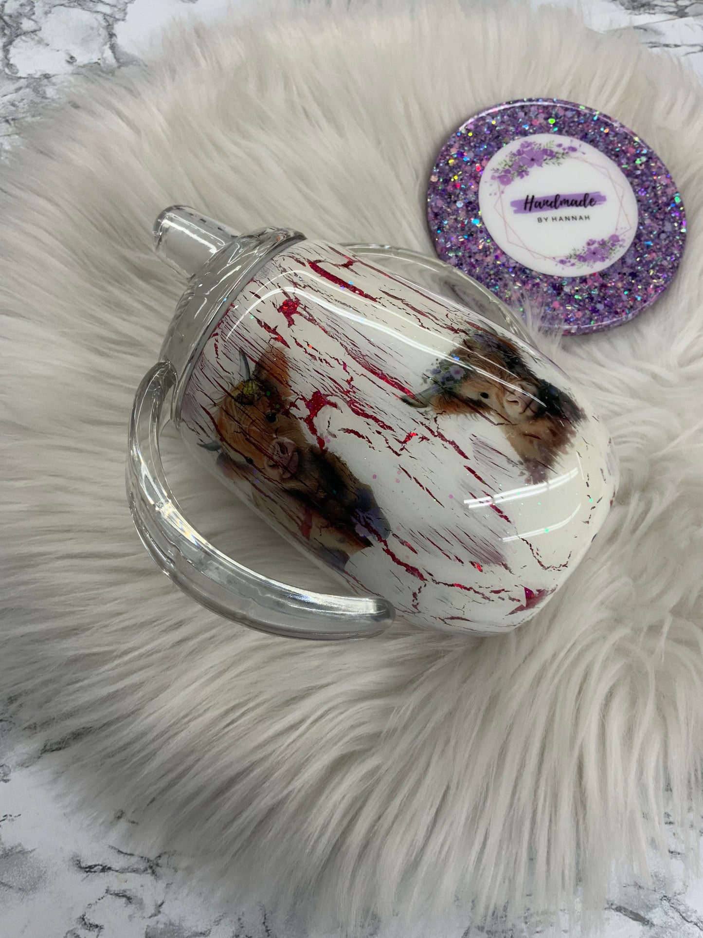 8oz Cow Sippy Cup Tumbler