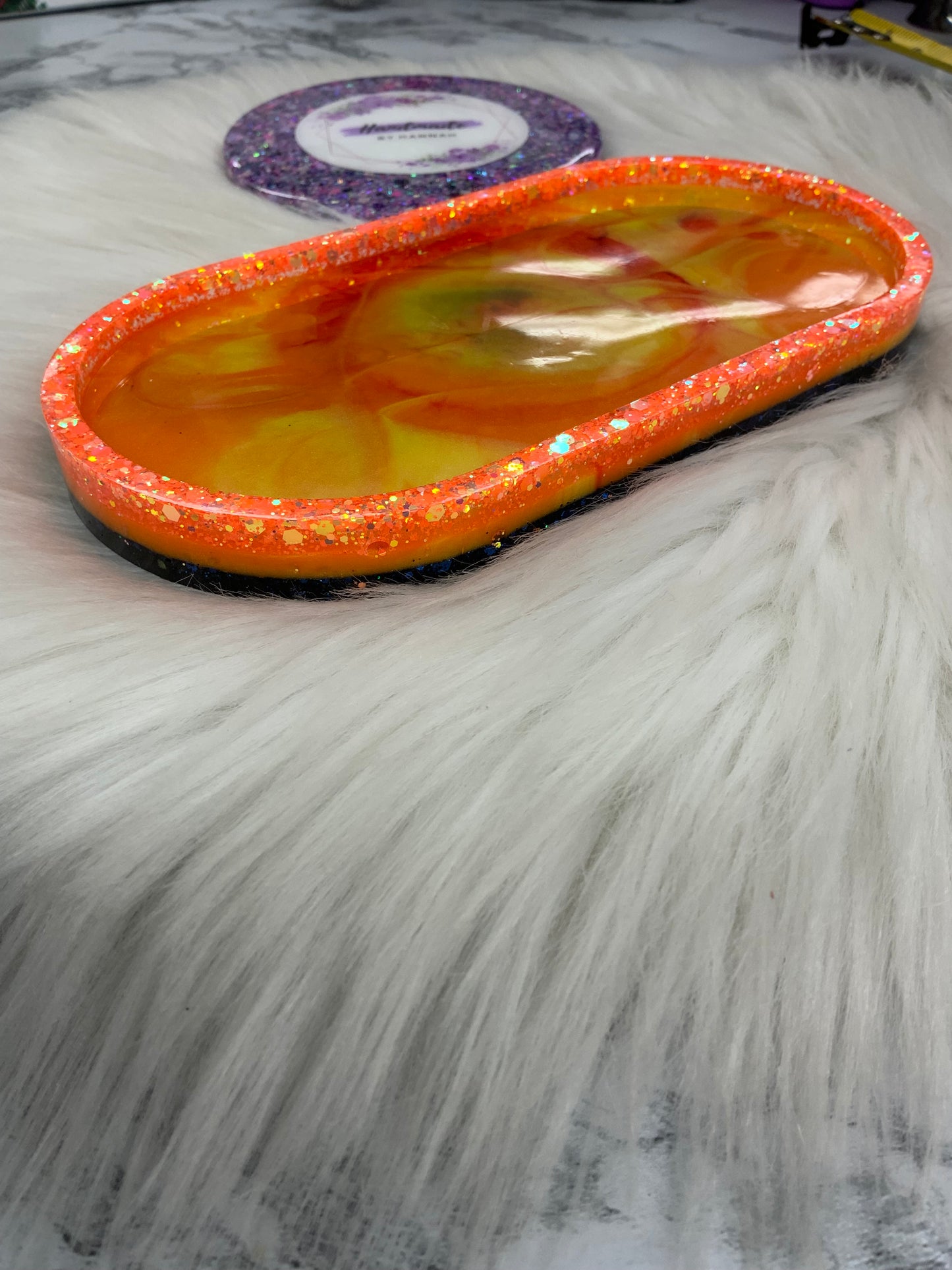 Orange & Navy Trinket Tray