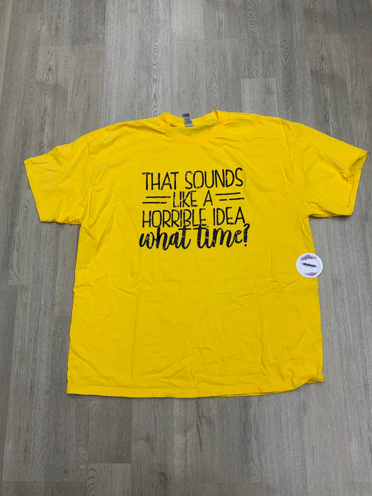 Adult 2XL-Horrible Idea (Yellow-Unisex Fit)