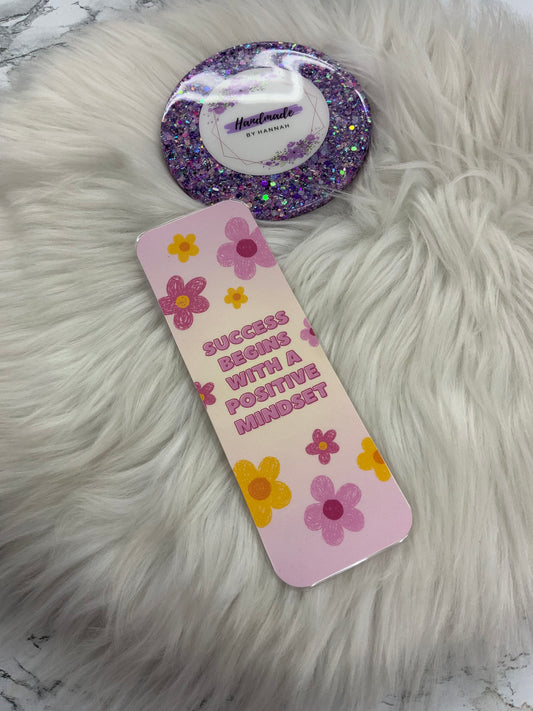 “ Success begins with a positive mindset” Laminated Bookmark