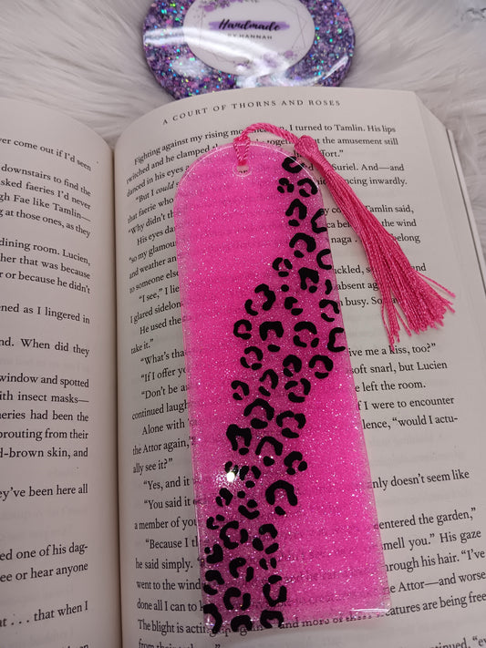 Pink Leopard Bookmark