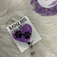 Purple Paw Print Badge Reel