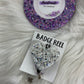 White Snowflake Heart Badge Reel