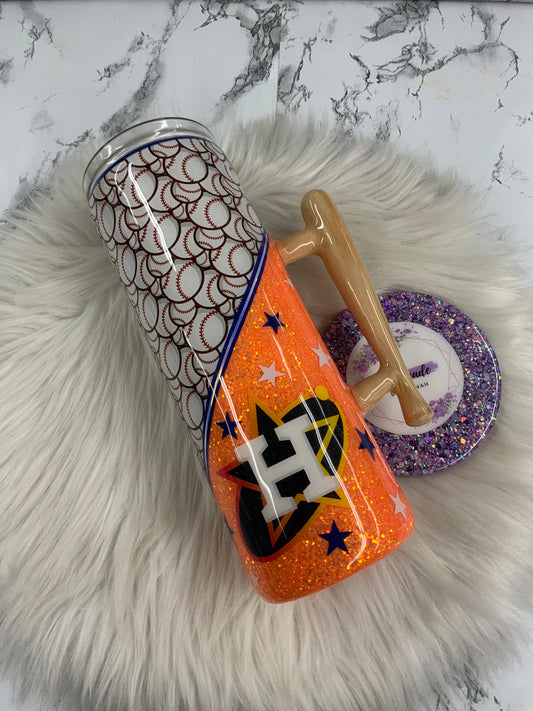 20oz Baseball Tumbler with Baseball Bat Handle