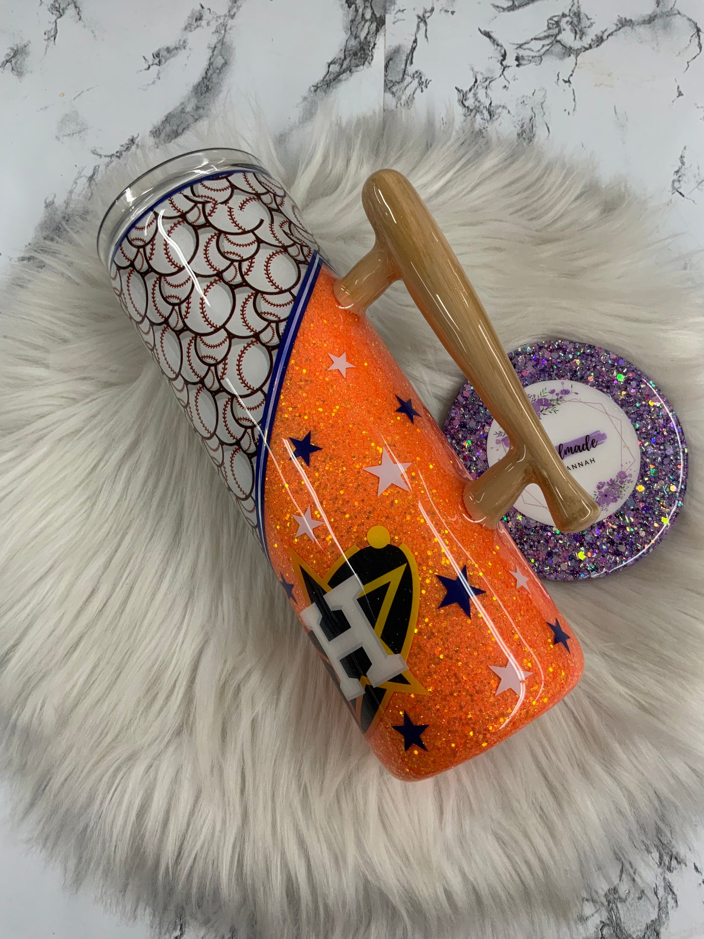 20oz Baseball Tumbler with Baseball Bat Handle