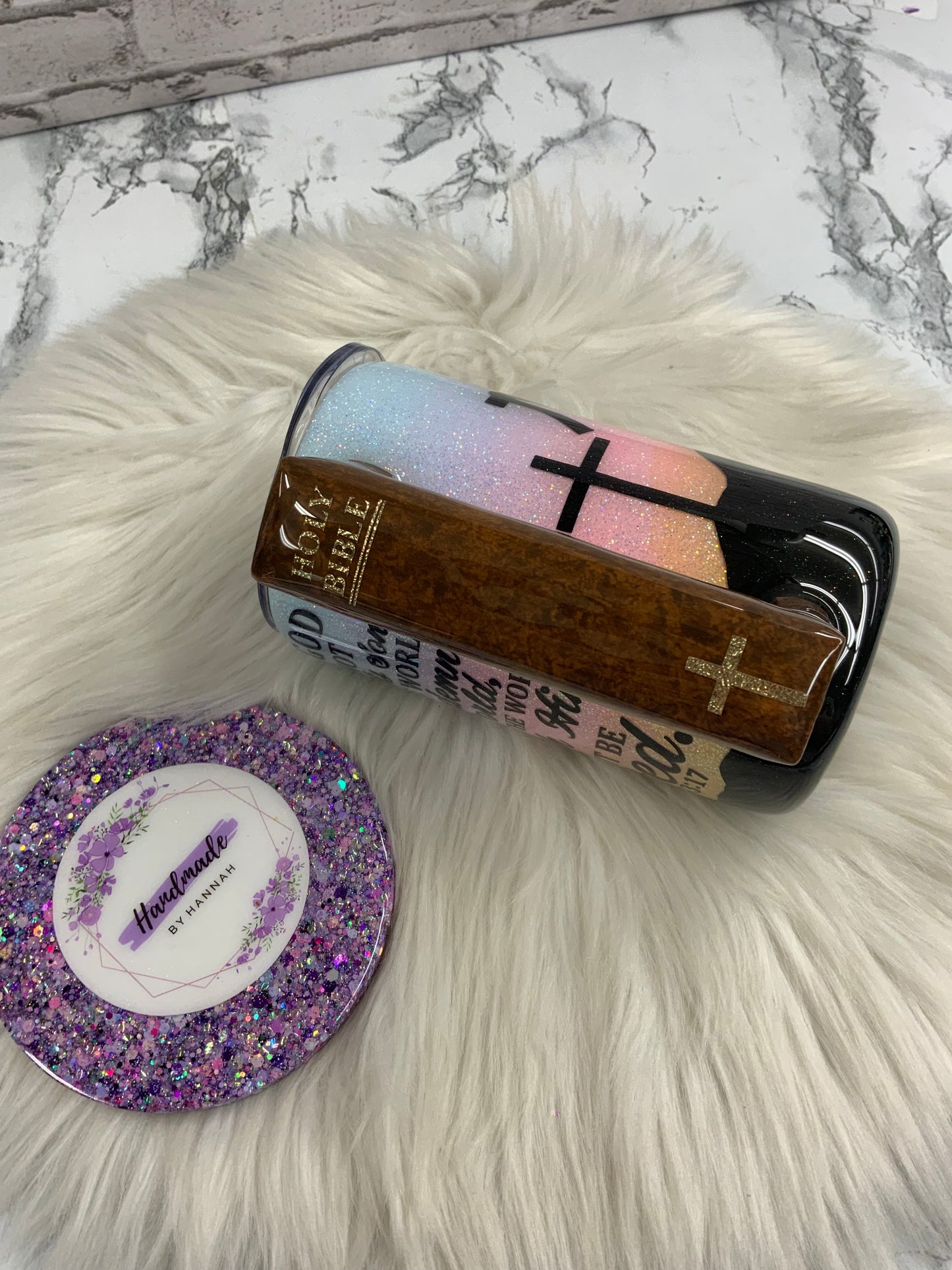 12oz Tumbler with Bible Handle