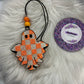 Checkered Ghost Car Freshie | Glow in the Dark | Scent: Cozy Flannel