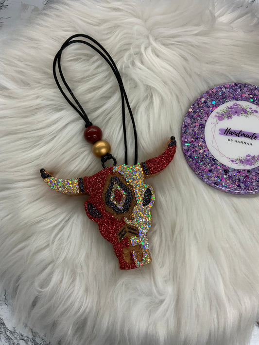 Bull Skull Car Freshie | Scent: Leather & Lace