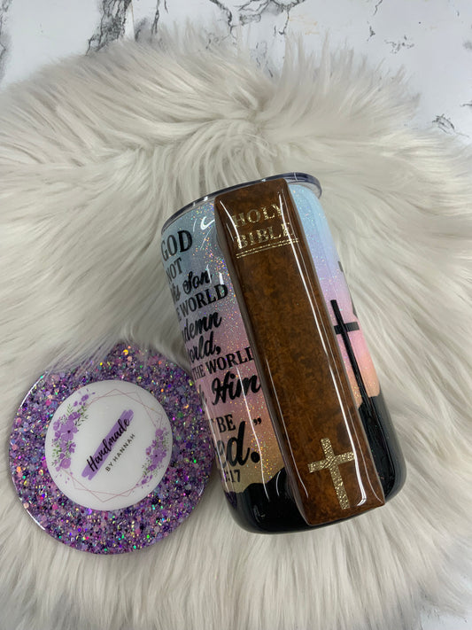 12oz Tumbler with Bible Handle