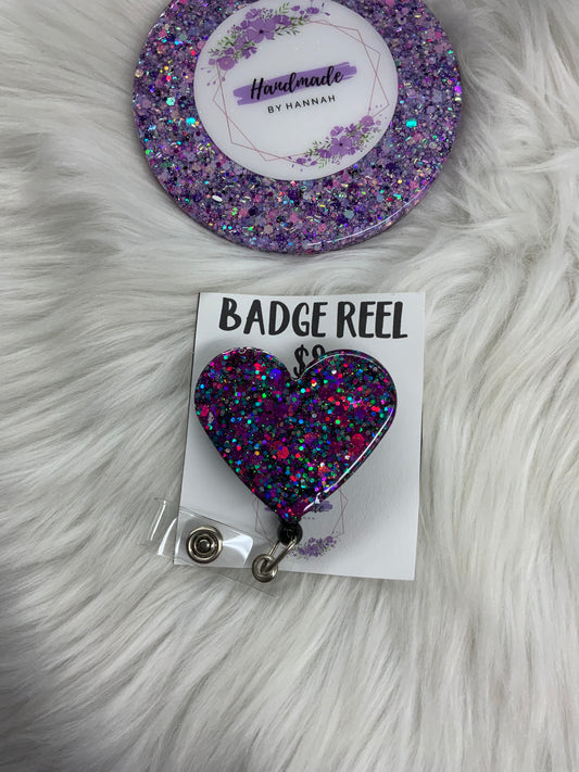 Multicolor Heart Badge Reel
