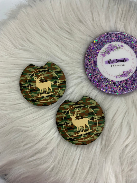 Camo Deer Car Coasters