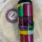 30oz Patchwork Tumbler- Screw On Hydrosport Lid and Internal Straw