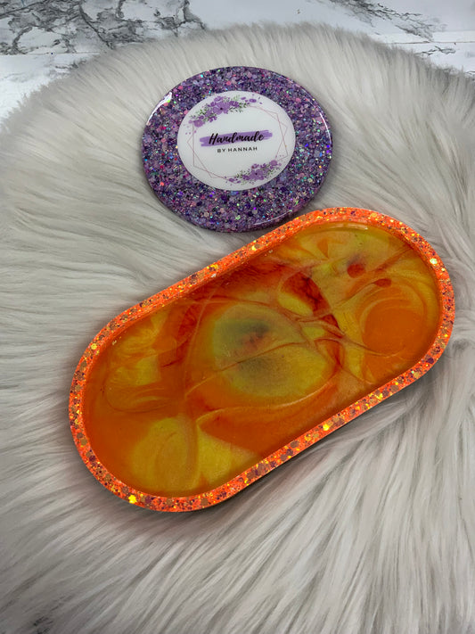 Orange & Navy Trinket Tray