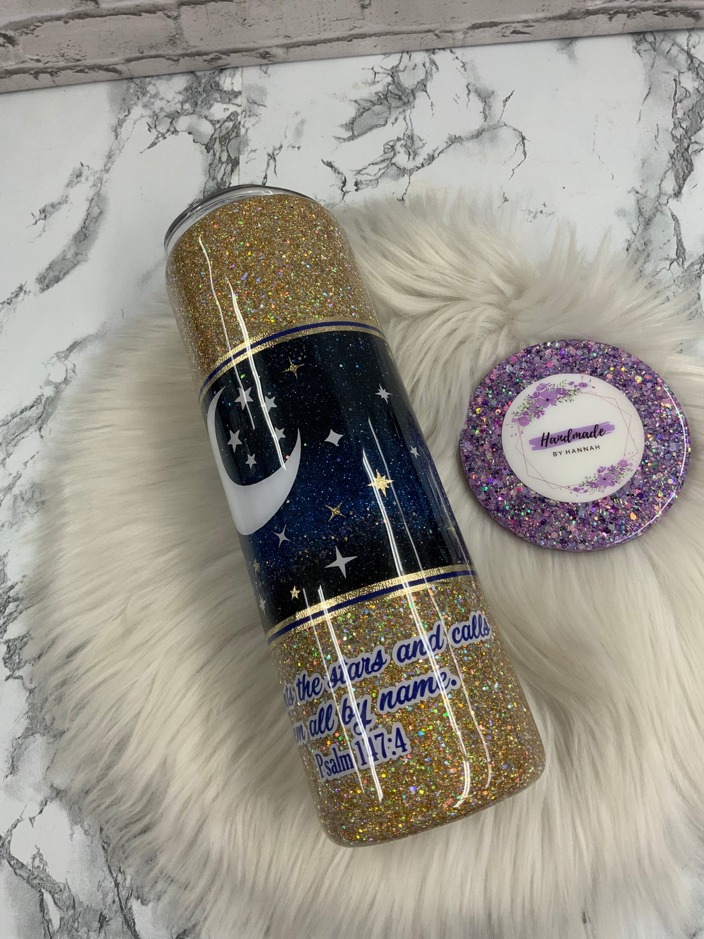 30oz Tumbler- Moon & Stars Psalm 147:4