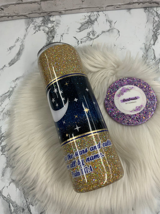 30oz Tumbler- Moon & Stars Psalm 147:4