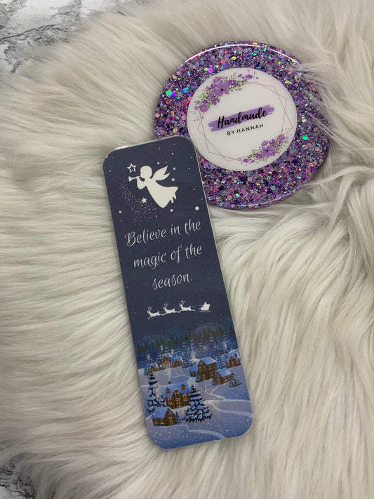 “Believe in the magic of the season”- Laminated Bookmark