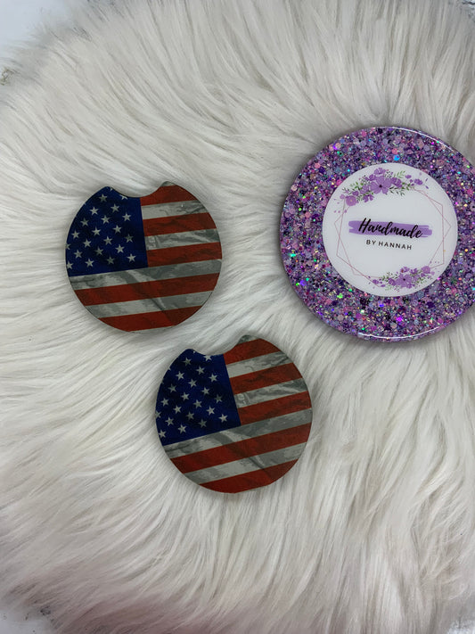 American Flag Car Coasters