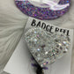 White Snowflake Heart Badge Reel