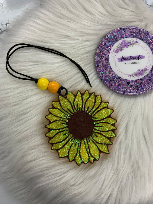 Sunflower Car Freshie | Scent: Bowties & Bourbon