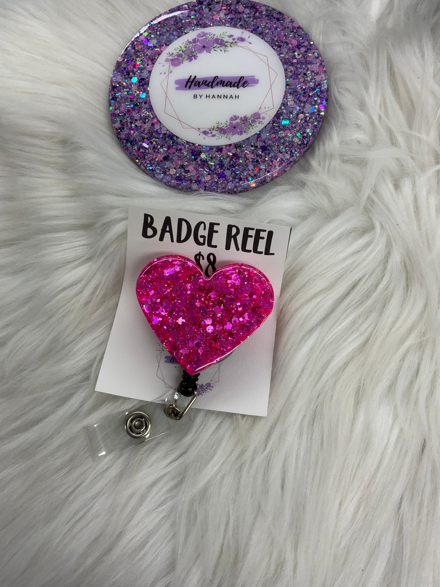 Pink Heart Badge Reel
