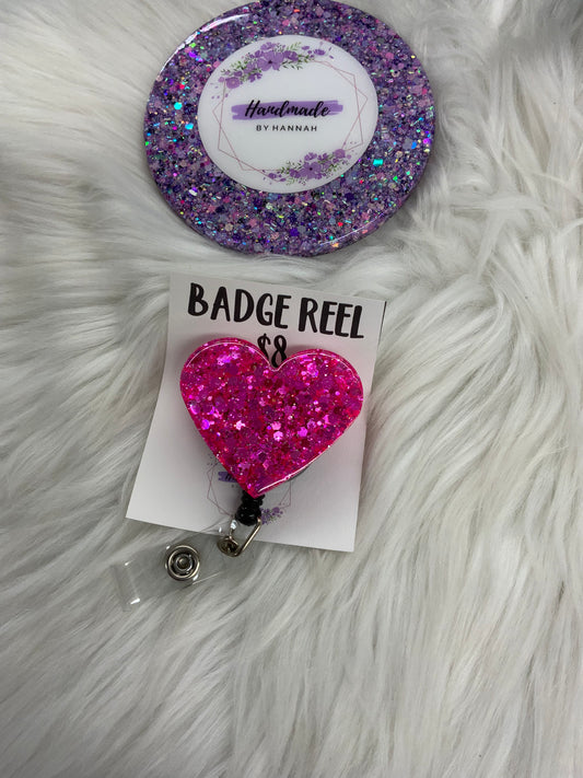 Pink Heart Badge Reel