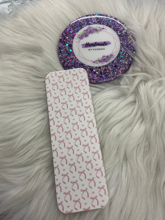 Tied Up in Pink- Laminated Bookmark