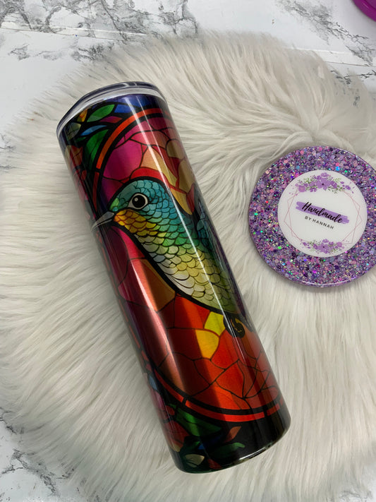 Hummingbird Stained Glass Sublimated 20oz Tumbler