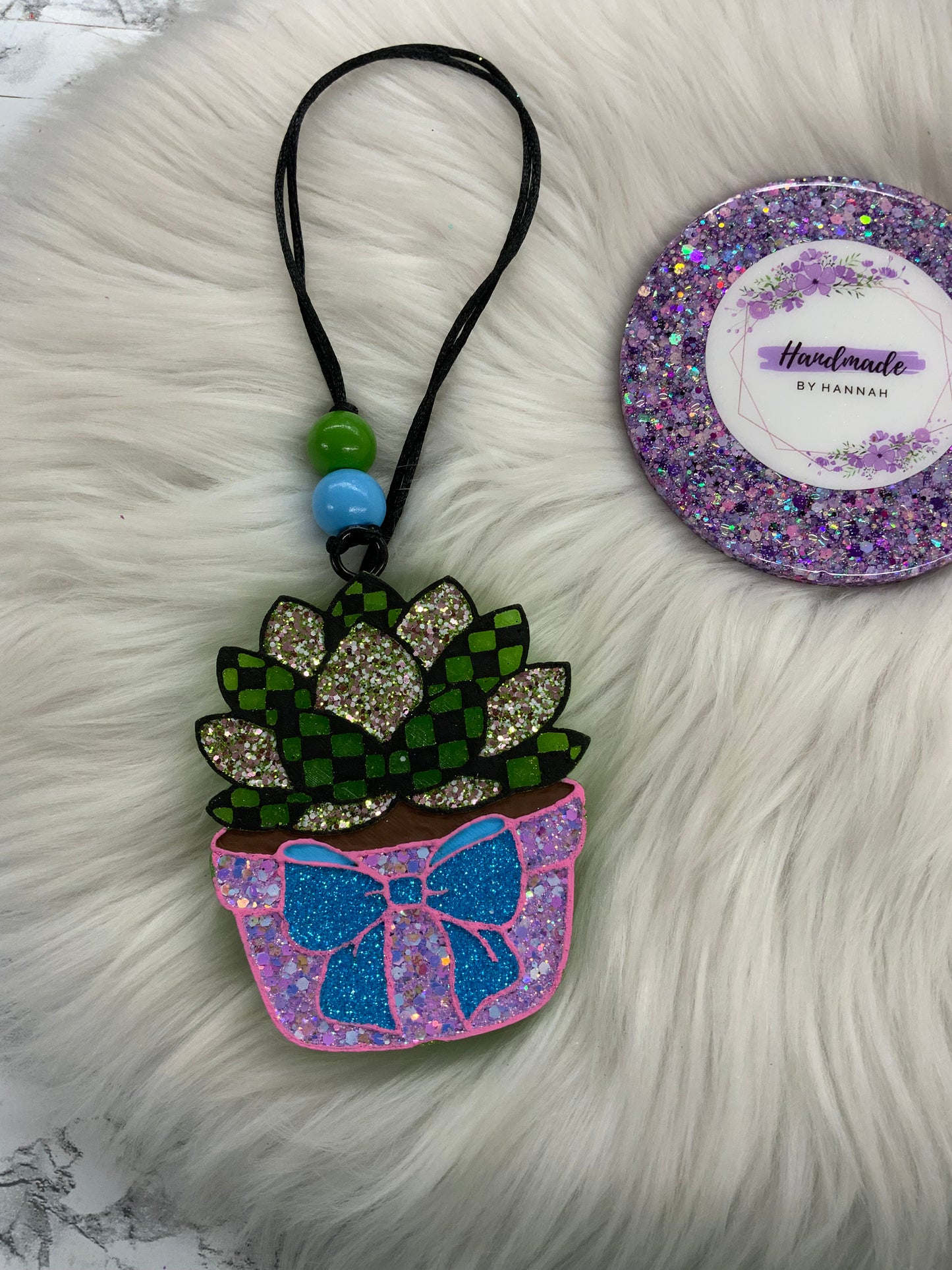 Succulent Car Freshie | Scent: Cookie Butter Latte