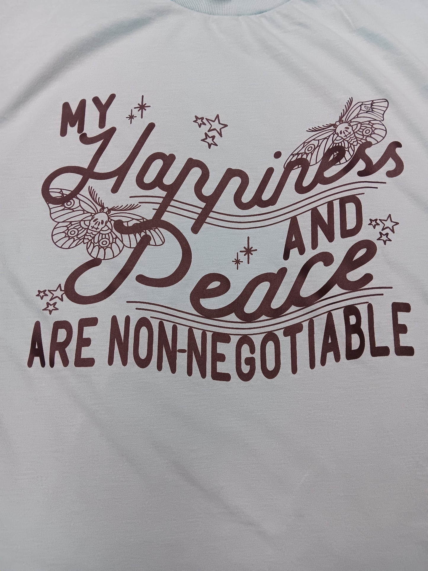 Adult Large- My Happiness & Peace Are Non-Negotiable (Light Blue-Unisex Fit)