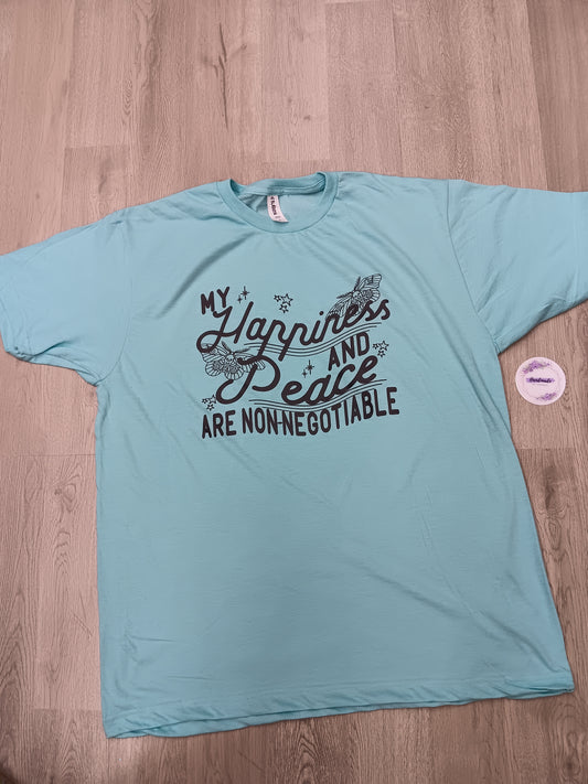 Adult Large- My Happiness & Peace Are Non-Negotiable (Light Blue-Unisex Fit)